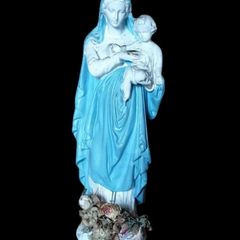 Large 32" Vintage Madonna & Child Chalkware Statue