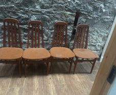 Mid century x 4 high back chairs