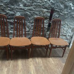 Mid century x 4 high back chairs