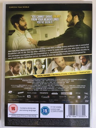 Enemy [2013] Jake Gyllenhaal, Melanie Laurent, Sarah Gadon & Isabella Rossellini  [Movie DVD]