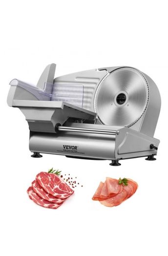 New Meat Slicer, 180W Electric Deli Food Slicer with 19.1 cm SUS420 Stainless Steel Blade and Blade Guard, 0 - 1.5 cm Adjustable Thickness for Home Use, Easy to Clean, Cut Meat, Bread, Ham and Cheese