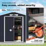 7ft x 4ft Lockable Garden Shed Large Patio Roofed Tool Metal Storage Building Foundation Sheds Box Outdoor Furniture, Dark Grey Image 4