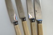 Set of 4 bone handle dinner knives