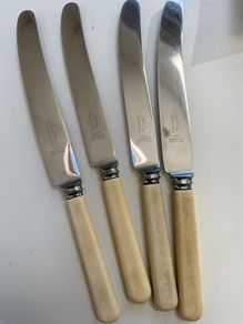 Set of 4 bone handle dinner knives