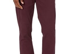 Amazon Essentials Mens Chino Trousers Burgundy 34W x 29L