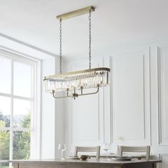 Antique Brass 4 Light Over Island Fitting