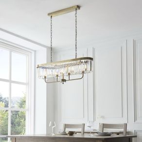 Antique Brass 4 Light Over Island Fitting