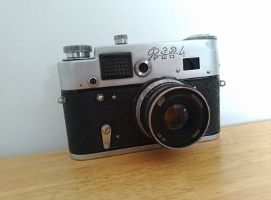 FED 4 Video CLA Lens Industar 61, Refurbished Leica copy USSR Soviet Russian, 35 mm Rangefinder Serviced Mechanical film Camera, 4044502