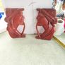 Vintage Wooden Carved Native American Man and Woman Heads w Pipes Wall Art Image 6