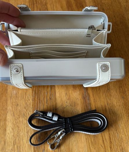 Genuine Christian Dior Rimowa X Pochette Personal shoulder bag in grey aluminium and grey leather Collector Square