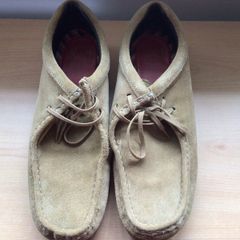 Mens Beige suede lace up Moccassins rubber gum sole size 11 Eu 46