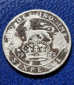 1922 United Kingdom Silver 6 Pence - George V coin