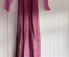 Australian designer Karen Merkel  Cerise Pink and Forest Green  size 10/12 dress for sale