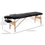 Massage Table Bed 9 levels Adjustable Portable Massage Table with Arm Rest Black Image 2
