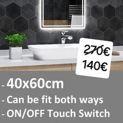 LED Bathroom Mirror 40x60 or 60x40cm