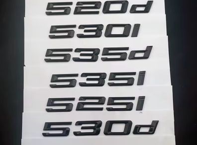 3D ABS Black Logo 530d 520d 520i 535d 535i 540i 525d 530i Emblem Letters Sticker Car Trunk Badge For E39 F10 E60 F11 Accessories