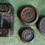 Vintage Old Handmade Rustic Iron Weight Measurement Seer Scale Rare 4 Piece Image 3