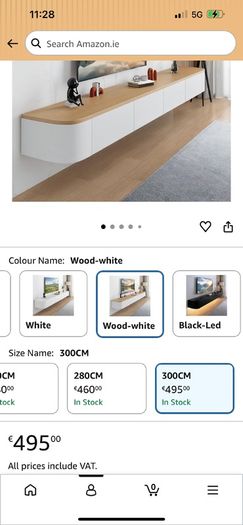 Brand New 300cm Floating TV Unit. Still in box