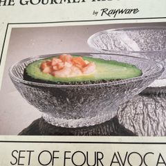 Vintage Boxed Rayware The Gourmet Kitchen Italian Glass Avocado