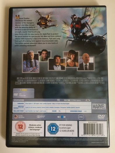 Ant-Man (Marvel) [2015] Paul Rudd, Michael Douglas, Evangeline Lilly & Michael Pena [Movie DVD]