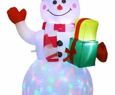 4.9ft Christmas Inflatables Snowman with Color Changing LED Lights Decorations, Luminous Inflatables Snowman Yard Decoration, Quick Air Inflated (FREE POSTAGE)