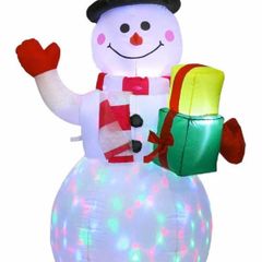 4.9ft Christmas Inflatables Snowman with Color Changing LED Lights Decorations, Luminous Inflatables Snowman Yard Decoration, Quick Air Inflated (FREE POSTAGE)