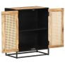 Sideboard 60x35x75 cm Rough Mango Wood and Natural Cane Image 4