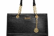 Anne Klein Black Croc Effect Tote Bag
