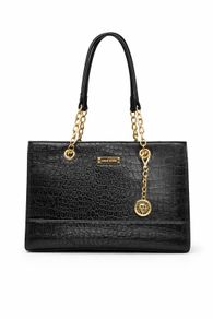 Anne Klein Black Croc Effect Tote Bag