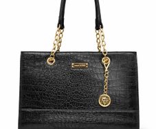 Anne Klein Black Croc Effect Tote Bag