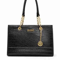 Anne Klein Black Croc Effect Tote Bag