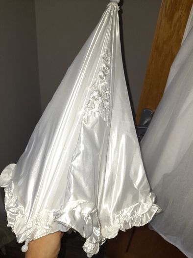 communion dress and umbrella