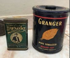 Antique Granger pipe Tobacco and Tuxedo Tabasco tins American tins