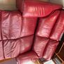 Red Leather 2 seater recliner Image 3