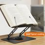 Desktop Reading Stand with 360 Rotating Base - Wooden & Aluminium Image 4