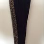 BNWTS Next Girls Black Leggings With Gold sequin stripe age 12 Yrs postage Included Image 2