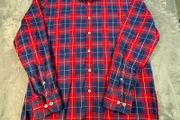 T.M. Lewin Shirt Mens Large Check Business Casual Long Sleeve Button Up