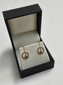 10ct Yellow Gold Claddagh Stud Earrings