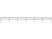 Garden Fence with Spear Top Steel 10.2x0.6 m Black