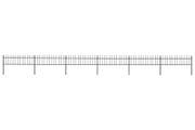 Garden Fence with Spear Top Steel 10.2x0.6 m Black