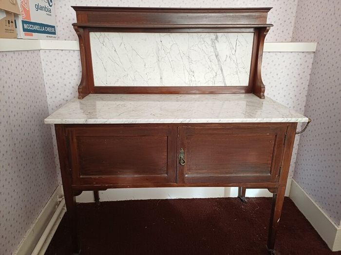 Antique mahogany wash stand with marble top