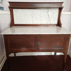 Antique mahogany wash stand with marble top