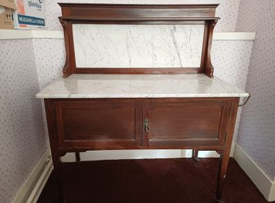 Antique mahogany wash stand with marble top