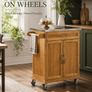 Bamboo Kitchen Trolley with Stainless Steel Top Image 2