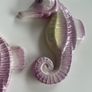 Vintage Handmade Ceramic Raku Glaze Seahorses Wall Plaques Image 2