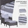 NEW SALE 5 Pcs PE Rattan Garden Furniture Set, 2 Armchairs 2 Stools Glass Top Table Cushions Wicker Weave Chairs Outdoor Seating, Dark Grey FREE SHIPPING Image 6