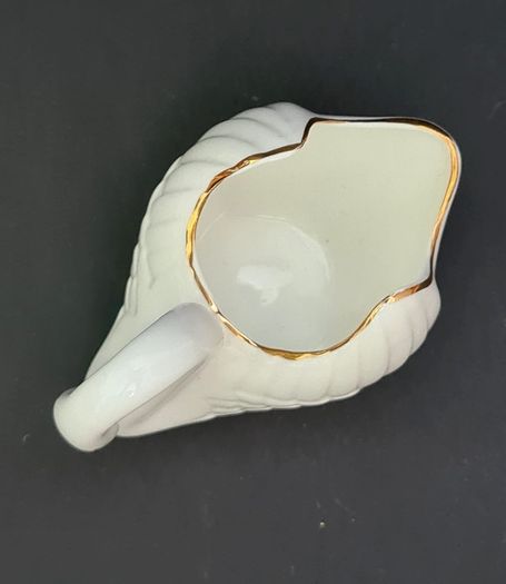 Vintage 1980s Royal Tara Swan Vase Fine Bone China Ireland White Gold Trim Handmade Galway