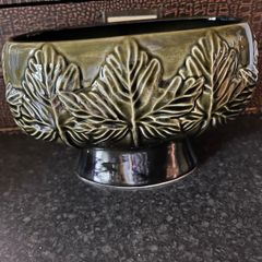 Vintage Sylvac 4207 Green Oval Pedestal Vase or Planter