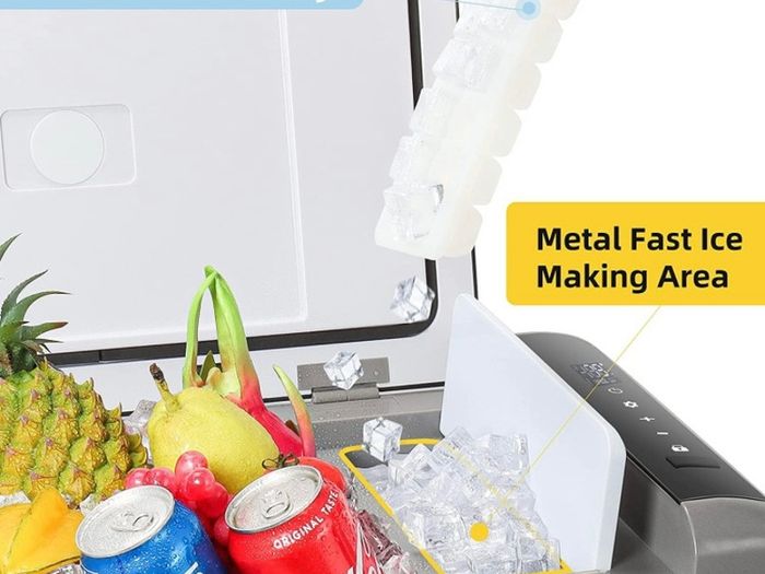 Car Refrigerator 22 Litre, Portable Car Fridge Freezer for Truck, RV, Boat, Camping and Travel, 12/24V DC and 230 AC