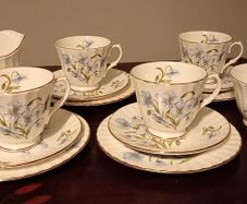 Rare Vintage Duchess, Blue Floral Coffee Set.Fine Bone China,England.
